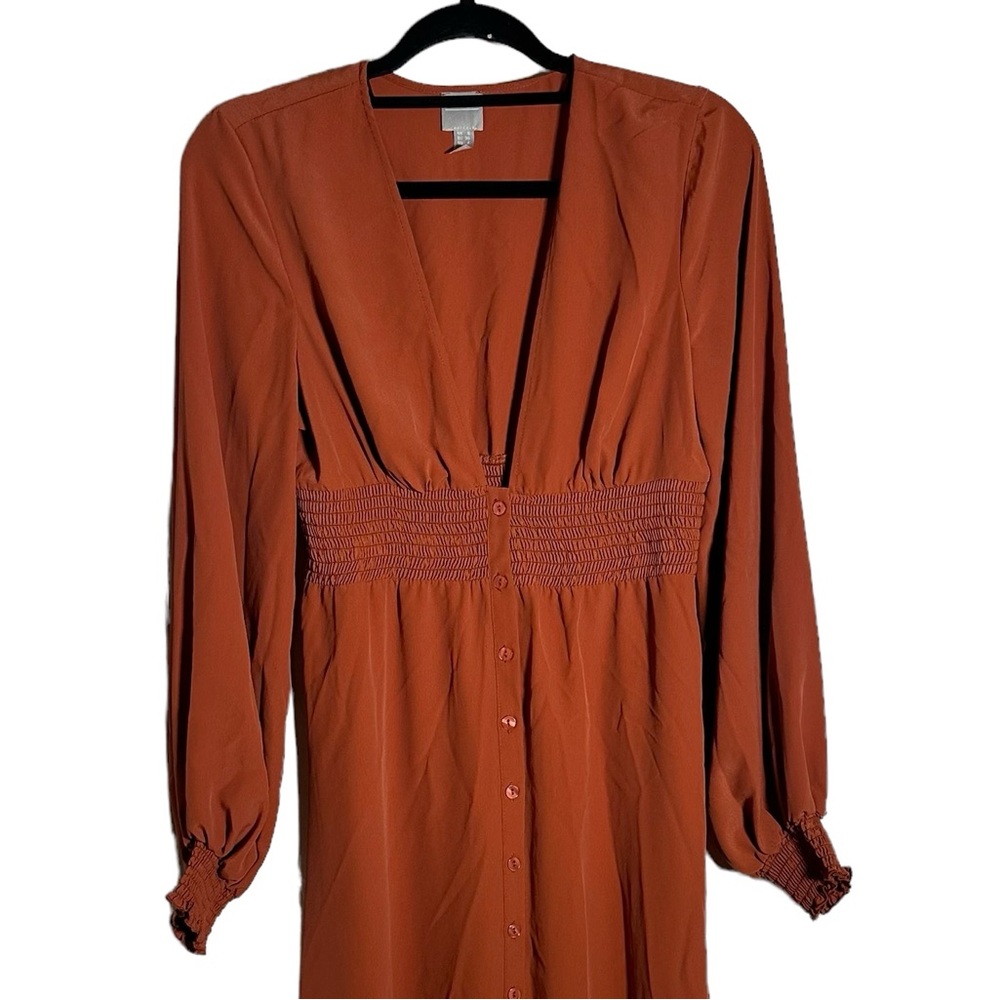 Orange midi dress